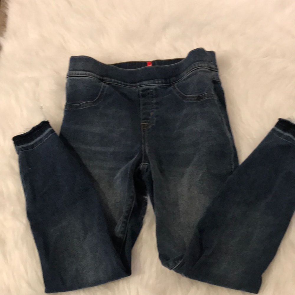 Spanx distressed skinny jeans